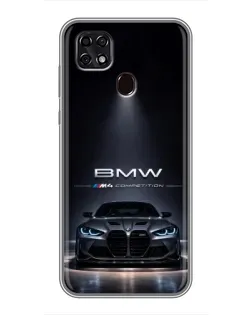 Чехол для ZTE Blade 20 Smart с картинкой «BMW сквозь ночной город»