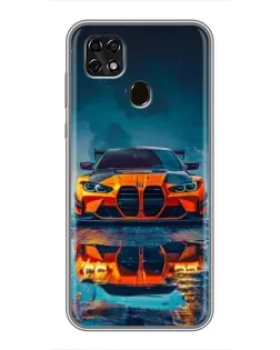 Чехол для ZTE Blade 20 Smart с картинкой «BMW — золотая эмблема»