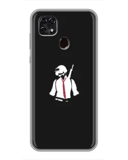 Чехол для ZTE Blade 20 Smart с картинкой «PUBG — силуэт воина»