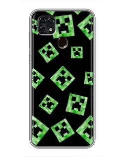 Чехол для ZTE Blade 20 Smart с картинкой «Паттерн с криперами»