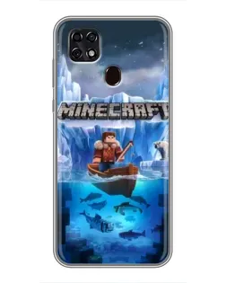 Чехол для ZTE Blade 20 Smart с картинкой «Minecraft ледяной мир»