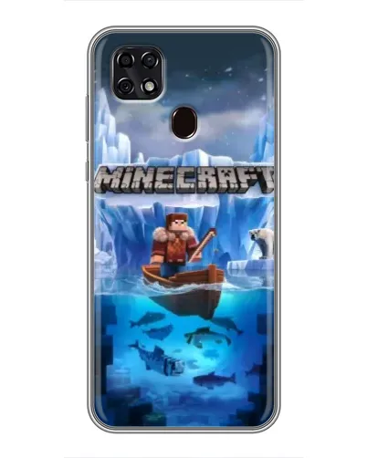 Чехол для ZTE Blade 20 Smart с картинкой «Minecraft ледяной мир»