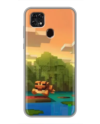 Чехол для ZTE Blade 20 Smart с картинкой «Майнкрафт закат солнца»