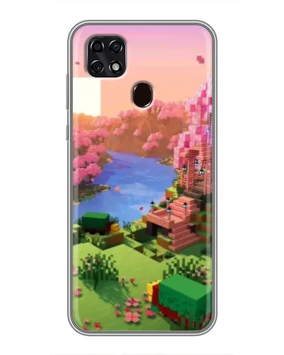 Чехол для ZTE Blade 20 Smart с картинкой «Розовое дерево Minecraft»