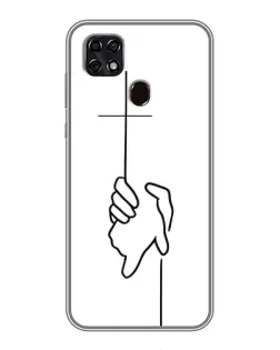Чехол для ZTE Blade 20 Smart с картинкой «Рука держит»