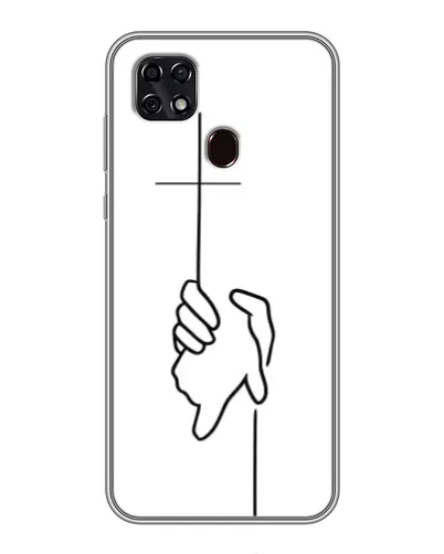 Чехол для ZTE Blade 20 Smart с картинкой «Рука держит»