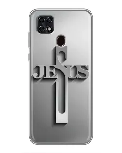 Чехол для ZTE Blade 20 Smart с картинкой «Металлический крест Jesus»