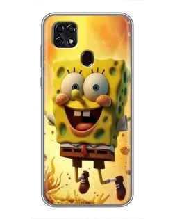 Чехол для ZTE Blade 20 Smart с картинкой «Губка Боб прыгает»
