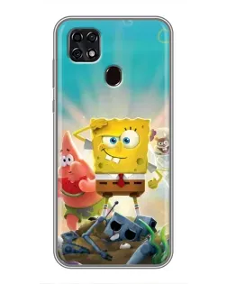 Чехол для ZTE Blade 20 Smart с картинкой «Спанч Боб победитель»