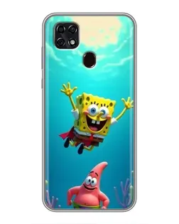 Чехол для ZTE Blade 20 Smart с картинкой «Спанч Боб под водой»
