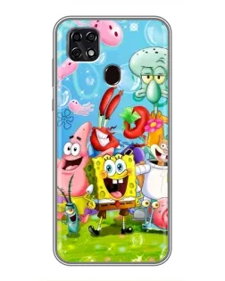 Чехол для ZTE Blade 20 Smart с картинкой «Губка Боб и друзья»