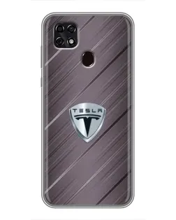 Чехол для ZTE Blade 20 Smart с картинкой «Металлическая текстура Tesla»