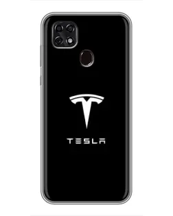 Чехол для ZTE Blade 20 Smart с картинкой «Tesla White Logo»