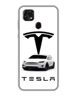 Чехол для ZTE Blade 20 Smart с картинкой «Tesla White Style»