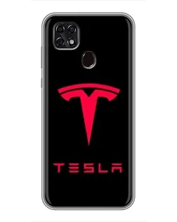 Чехол для ZTE Blade 20 Smart с картинкой «Tesla Red Logo»