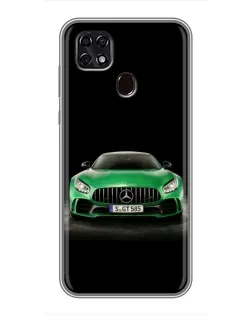Чехол для ZTE Blade 20 Smart с картинкой «Mercedes — неоновый лого»