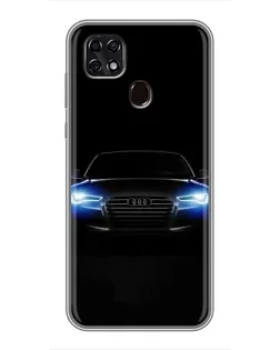 Чехол для ZTE Blade 20 Smart с картинкой «Audi в неоне»