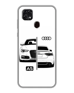 Чехол для ZTE Blade 20 Smart с картинкой «Audi — контрастный дизайн»