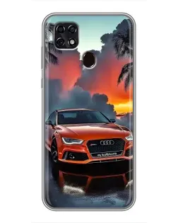 Чехол для ZTE Blade 20 Smart с картинкой «Audi — закат»