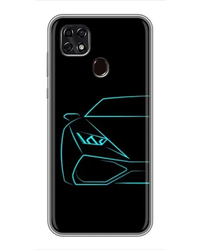 Чехол для ZTE Blade 20 Smart с картинкой «Голубой силуэт Lamborghini» Чехол для ZTE Blade 20 Smart с картинкой «Голубой силуэт Lamborghini»