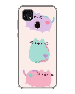 Чехол для ZTE Blade 20 Smart с картинкой «Pusheen трио»
