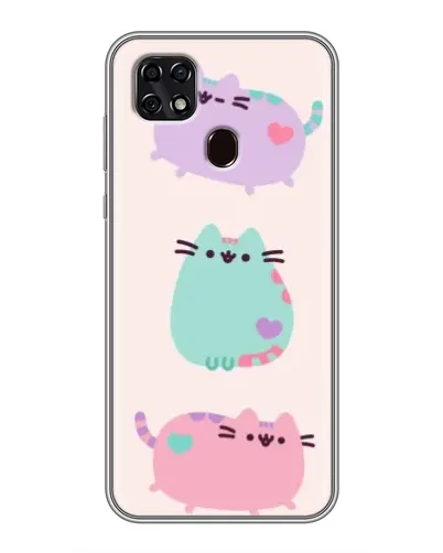 Чехол для ZTE Blade 20 Smart с картинкой «Pusheen трио»
