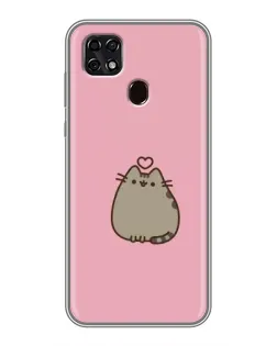 Чехол для ZTE Blade 20 Smart с картинкой «Pusheen сердце»