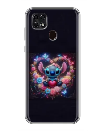 Чехол для ZTE Blade 20 Smart с картинкой «Stitch в цветах» Чехол для ZTE Blade 20 Smart с картинкой «Stitch в цветах»
