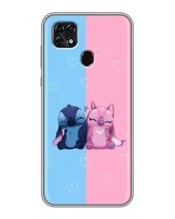 Чехол для ZTE Blade 20 Smart с картинкой «Stitch и Angel Love»