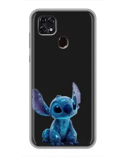 Чехол для ZTE Blade 20 Smart с картинкой «Стич на черном»