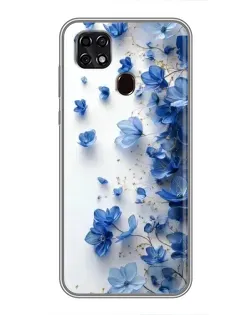 Чехол для ZTE Blade 20 Smart с картинкой «Голубой цветочный каскад»