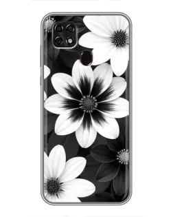 Чехол для ZTE Blade 20 Smart с картинкой «Монохромные астры»