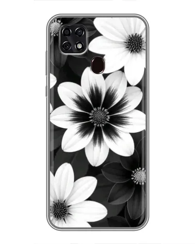 Чехол для ZTE Blade 20 Smart с картинкой «Монохромные астры»