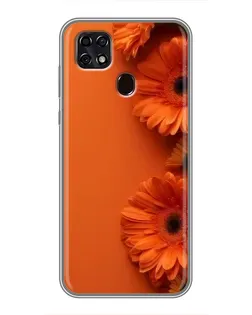 Чехол для ZTE Blade 20 Smart с картинкой «Оранжевые герберы»