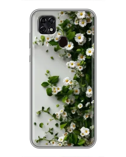 Чехол для ZTE Blade 20 Smart с картинкой «Ветка мелких белых цветов»