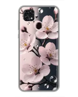 Чехол для ZTE Blade 20 Smart с картинкой «Нежная сакура и капли»