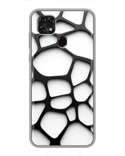 Чехол для ZTE Blade 20 Smart с картинкой «Белая объемная сетка»
