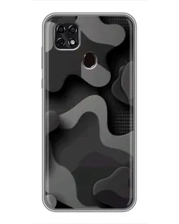 Чехол для ZTE Blade 20 Smart с картинкой «Темный абстрактный камуфляж»