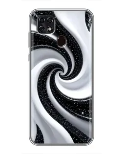 Чехол для ZTE Blade 20 Smart с картинкой «Черно-белая спираль»