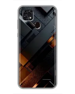 Чехол для ZTE Blade 20 Smart с картинкой «Черные геометрические блоки»