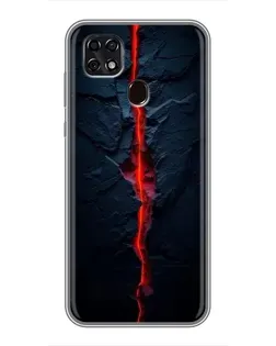 Чехол для ZTE Blade 20 Smart с картинкой «Kрасная лавовая трещина»