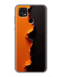 Чехол для ZTE Blade 20 Smart с картинкой «Оранжевый разлом»