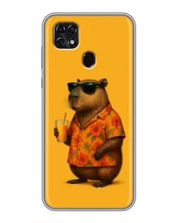 Чехол для ZTE Blade 20 Smart с картинкой «Капибара на отдыхе»