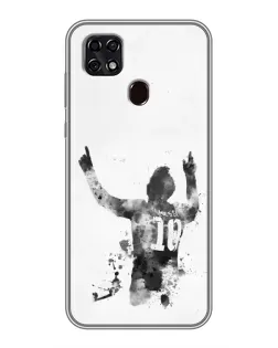 Чехол для ZTE Blade 20 Smart с картинкой «Черно-белый силуэт Месси» Чехол для ZTE Blade 20 Smart с картинкой «Черно-белый силуэт Месси»