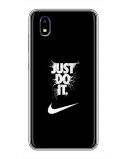 Чехол для ZTE Blade A3 (2020) с картинкой «Текстовый принт Nike»