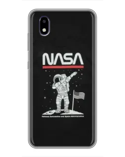 Чехол для ZTE Blade A3 (2020) с картинкой «NASA — шагаем по Луне»