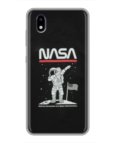 Чехол для ZTE Blade A3 (2020) с картинкой «NASA — шагаем по Луне»