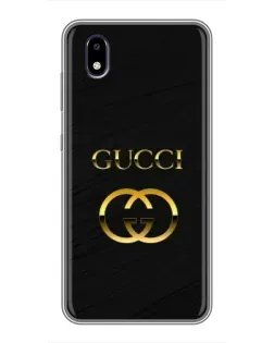 Чехол для ZTE Blade A3 (2020) с картинкой «Золотой логотип Gucci»