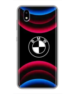 Чехол для ZTE Blade A3 (2020) с картинкой «Логотип BMW и неоновые дуги»