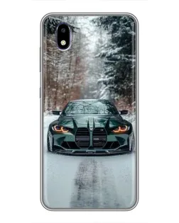 Чехол для ZTE Blade A3 (2020) с картинкой «BMW в зимнем лесу»
